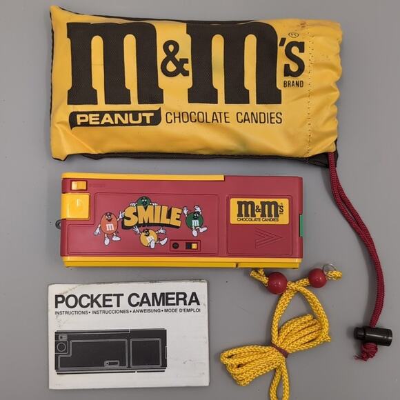 VTG M&M’s “SMILE Multicolored Camera Chocolate Candies Le Clic Film W/BAG - Picture 1 of 7